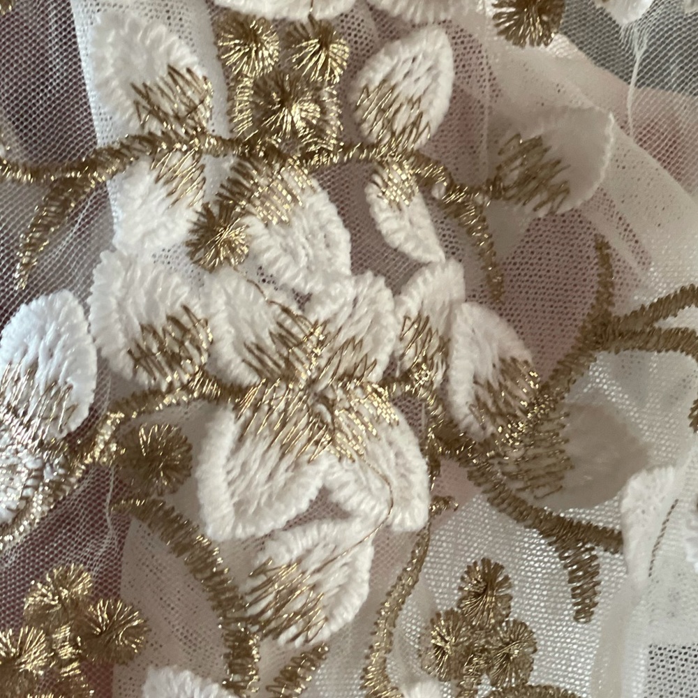 Valley Lace Tie Embroidered Bodysuit Gold Fleck - Picture 7 of 7